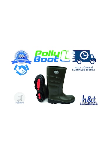 Pollyboot Galaxy Vega Pu Çizme Uzun Polly Boot "Çelik Burunsuz"