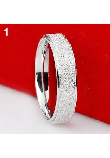 Gümüş Erkek Kadın Düğün Paslanmaz Band Yüzük Mat Çelik Yüzük Takı Çift Hediye Us 9 Gümüş