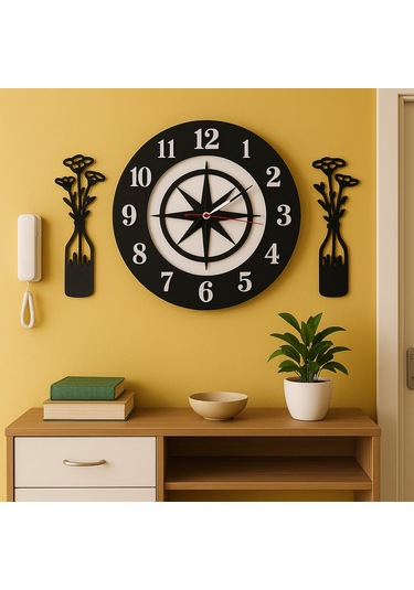 Yeni Tasarım Modern Duvar Saati Şık Ve Kalite Bir Arada No:1004 Siyah