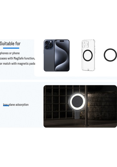Youtek İphone Uyumlu İçin Manyetik Dairesel Led Dolgu Işığı - 2500k-9000k Ayarlanabilir Renk Sıcaklığı