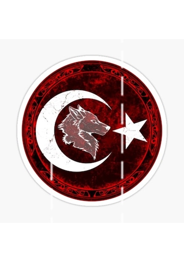 Ay Yıldız Ve Kurt Araba Oto Sticker Etiket Yapıştırma 18Cm