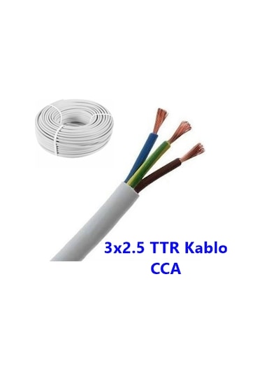 3X2.5 Cca Ttr Kablo Çok Telli Metre Seçenekli Tam Kesit Kablo