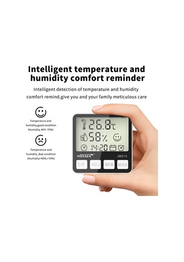 Maiyame Noyafa Jms15 Çift Fonksiyonlu Dijital Hijyometre Termometre İç Ve Dış Mekan Nem Sıcaklık Ö