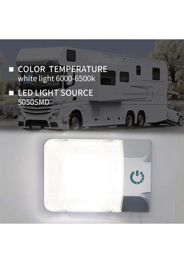 D4376s Dc11-18v 3.6w 6000-6500k Ip50 24leds Smd-5050 Deniz Rv Kısılabilir Led Dome Işık Tavan Lambası, Dokunmatik Kontrollü