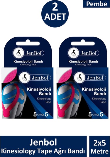 Jenbol Kinesiology Tape Ağrı Bandı 5 Cm X 5 M - Pembe 2 Adet