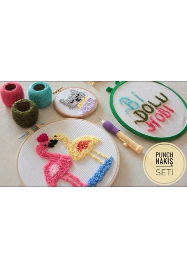 Mina Carin Marka Punch İğnesi Seti, 3 Farklı İğne Ve İplik Geçirici