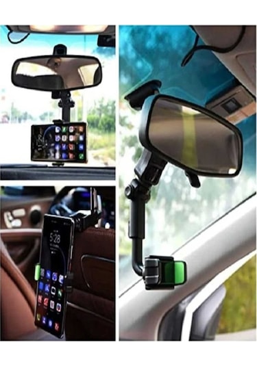 Dikiz Aynasına Takılı 360 Derece Dönebilen Cep Telefonu Tutacağı