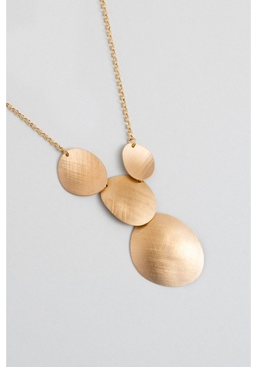 Çölün Işıltısı 18 Ayar Sarı Altn Kaplama 45 Cm Gümüş Tasarım Kolye