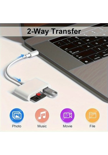 Willowhaven Usb Type C Sd Tf Kart Okuyucu Beyaz İphone Android Windows Laptop Telefon Adaptörü