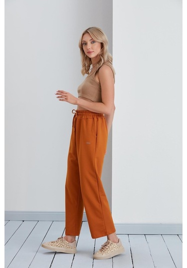 Basic Model Bol Paça 2 İplik Eşofman Altı Camel-camel Camel