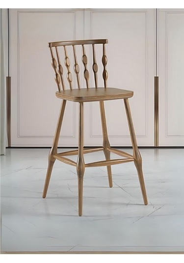 Natura Retro Ahşap Bar Sandalyesi Ahşap