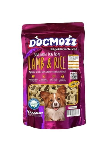 Dogmozz Semi Moist Yarı Yumuşak Kuzu ve Pirinçli Yetişkin Köpek Ödül Maması 500 G