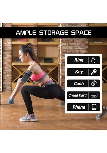 Reedark S Boyutu Gri Spor Kolluk Çantası - Koşu Ve Egzersizlerde Telefon, Anahtar, Para Taşıma - Serbest Eller İle Spor Yapın