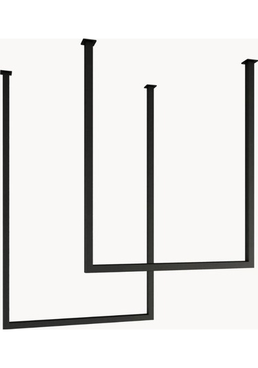 Tensy Metal İkili Set Tavan Askılı Banyo Havlu Ve Bornoz Askılığı Siyah