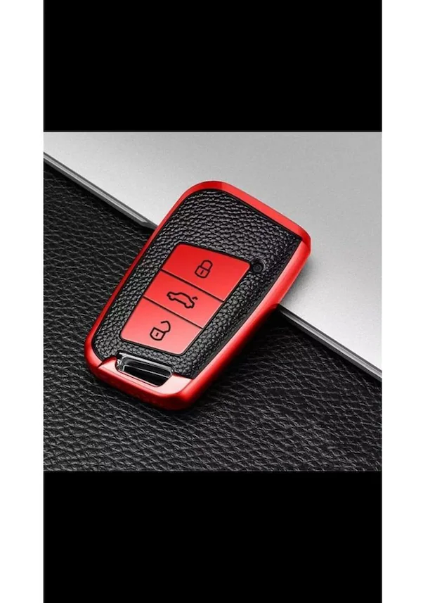 Passat B8 - Ateca Ve Süper B Lüx Kaliteli Anahtar Kabı Kırmızı