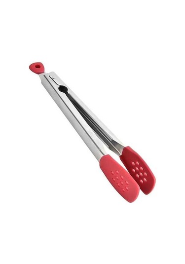 Pazly Barbekü Biftek Klipsi - Paslanmaz Çelik Ve Silikon - Yüksek Sıcaklık Dayanıklı - Gıda Kelepçesi - Kırmızı Kırmızı