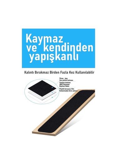 Halifleks Yapışkan Tabanlı Merdiven Basamak Paspası Rip Halı Kaymaz Tabanlı - Siyah Null