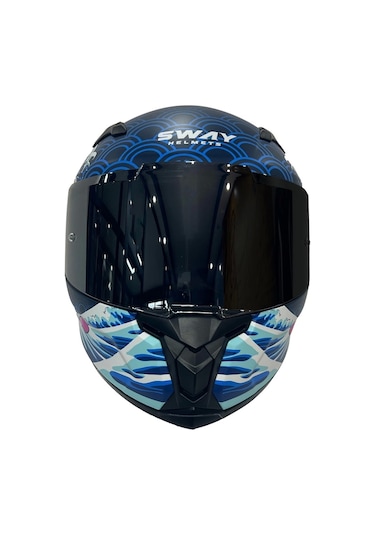 Sway Kapalı Sw 820 Dakar 5 Motosiklet Kaskı Mavi Turuncu