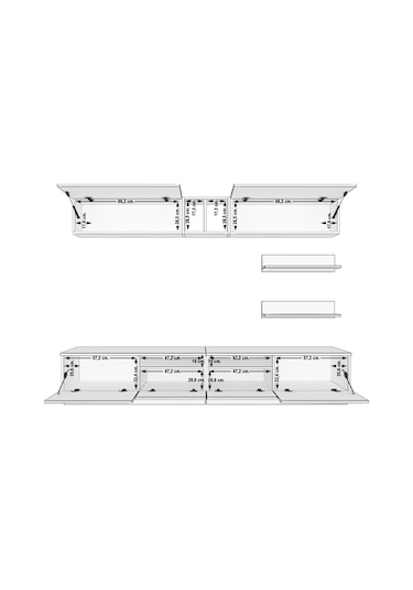 Decoraktiv Trendstyle 5220s Slm Tv Ünitesi Tv Sehpası Beyaz - Siyah