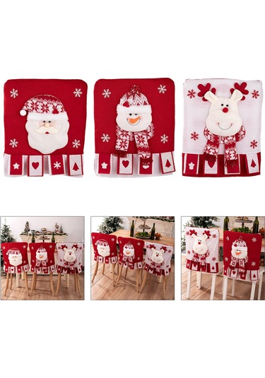 Noel İçin İdeal Elastik Sandalye Kılıfı. Yıkanabilir Kumaş, Canlı Renkler, Sandalyeleri Süslemek İçin Mükemmel.