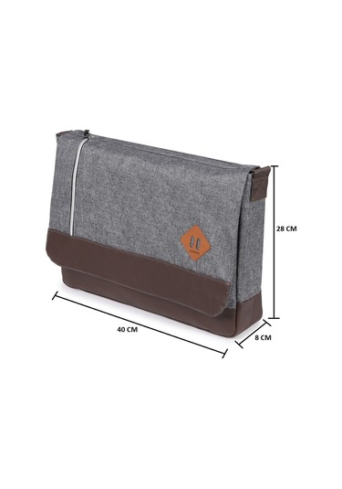 Strong 15.6 Inch Laptop Bölmeli Omuz Askılı Postacı Çantası Kft04 Gri