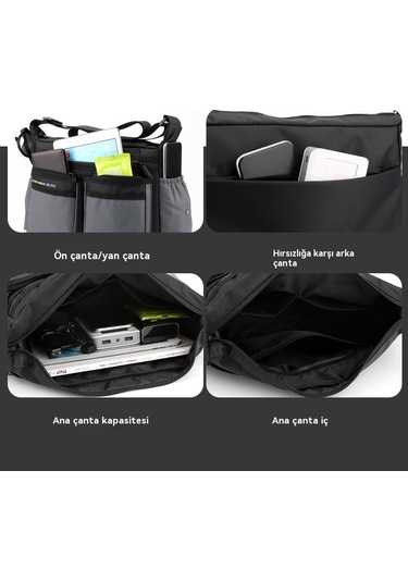 Erkekler İçin Şık Ve Fonksiyonel Seyahat Çantası - Geniş Kapasiteli Çapraz Askılı Spor Sırt Çantası Gri