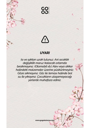 Gogo Japon Kiraz Çiçeği Kolonya 250ml Cam Şişe