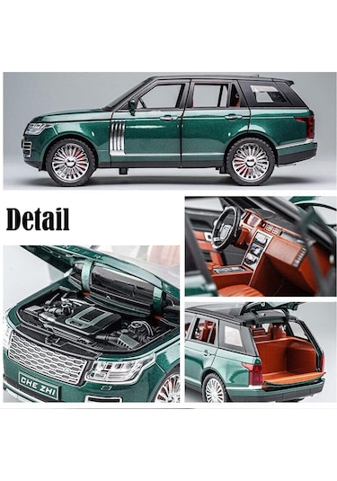 Scowetto Range Rover Land Jip Tarzı Araba Diecast Model Araba 1:24 Siyah Range Rover Model Diecast Araba