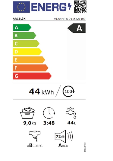 Arçelik 9120 MP O 1200 Devir 9 KG Çamaşır Makinesi