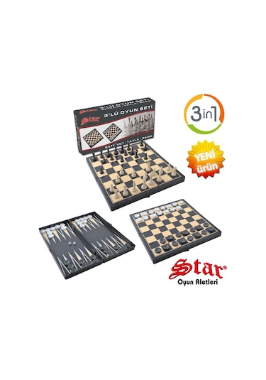 Star 3Lü Oyun Seti - 3 Ü 1 Arada Oyun Seti -