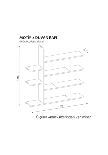 Dekorister Motif Kitaplık 2 Beyaz
