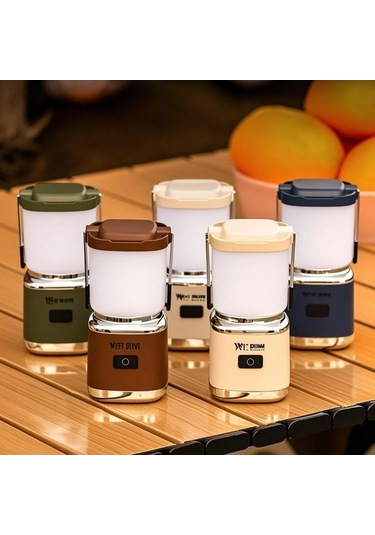 Pazly Usb Şarjlı Ipx5 Su Geçirmez Kamp Feneri, 3 Işık Modu, 2000mah Pil, Taşınabilir Çadır Aydınlatıcısı - Lacivert Çok Renkli Çok Renkli