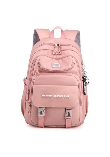Rogfer Jld School Bag College Backpack Anti Theft Travel Bags For Teens Girls Students Soft Pink Pembe Pembe