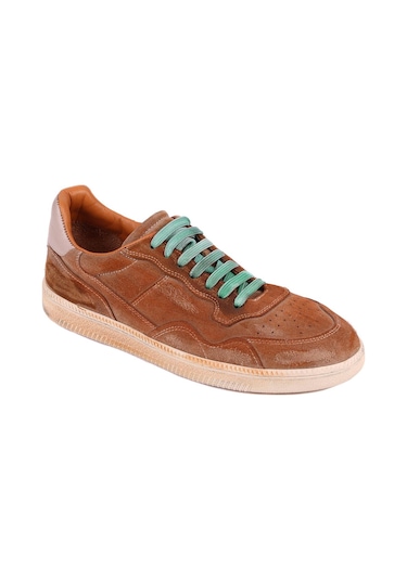 Shoetyle - Taba Hakiki Süet Bağcıklı Erkek Sneaker 666-39-1243 Taba
