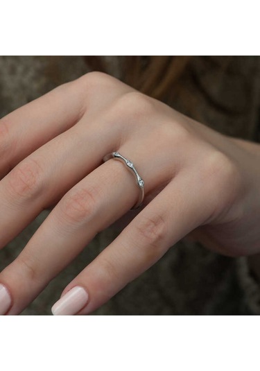 Casera's Gümüş Beştaşlı Mekik Kadın Yüzük Csr2183084 Gümüş