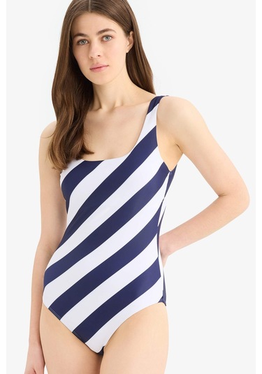 Defacto Regular Fit Çizgili Mayo-fall İn Love A9457ax25smnv30 Lacivert