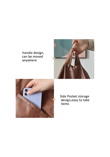 Sones 120x130cm Fasulye Torbası Sandalye Kılıfı Ve Ayak Taburesi Kılıfı Seti Su Geçirmez Teknik Kumaş Sarı