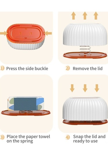 Ulzyvf Otomatik Yaylı Peçete Dispenseri - Ev, Ofis, Araç İçin Pratik Beyaz Beyaz