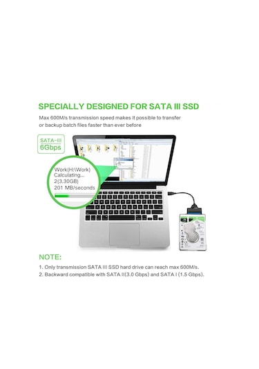 4469 Usb 3.0 Yüksek Hızlı 2.5" Sata SSD ve HDD Harddisk Kablosu