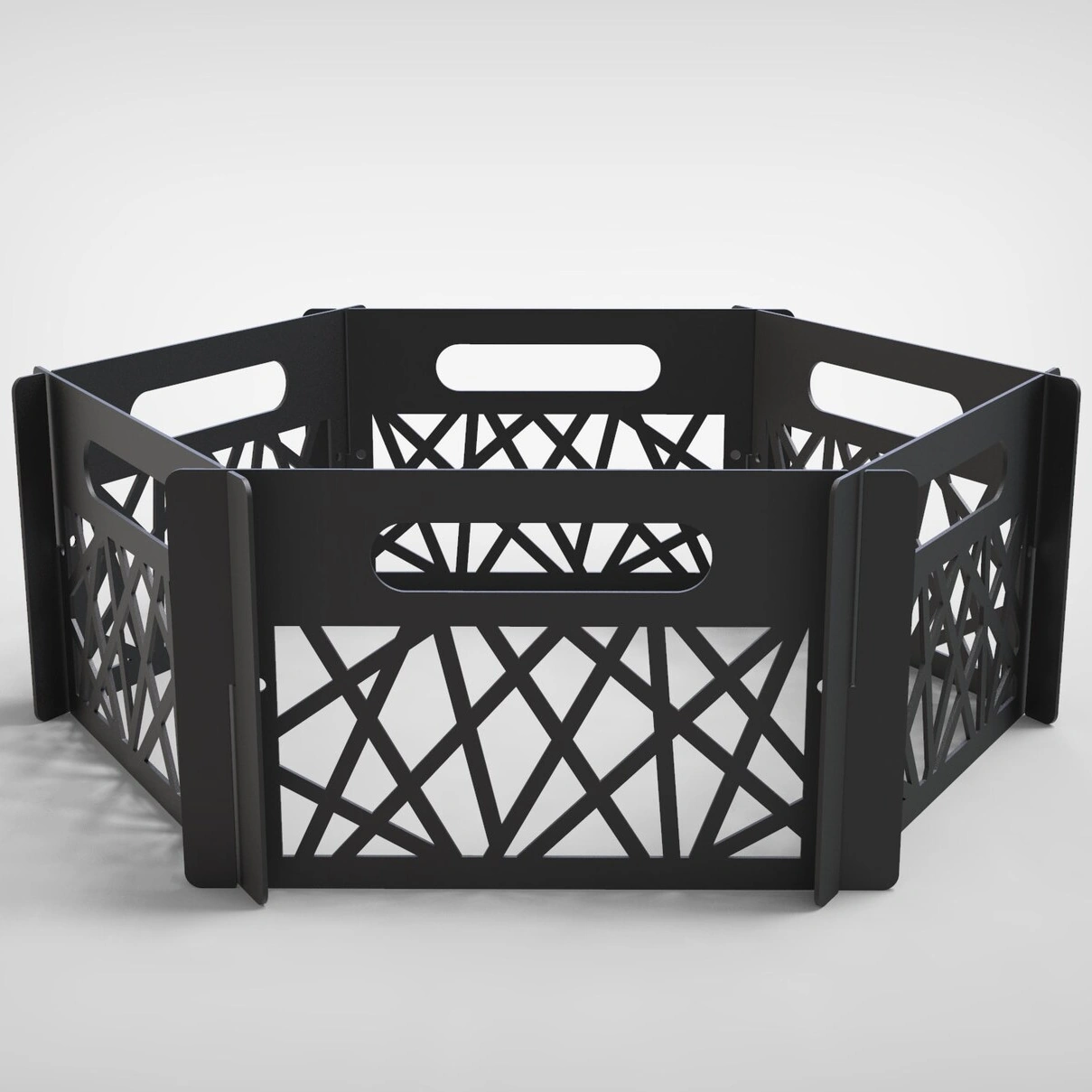 Ateş Çemberi Portatif Desenli Dekoratif Siyah