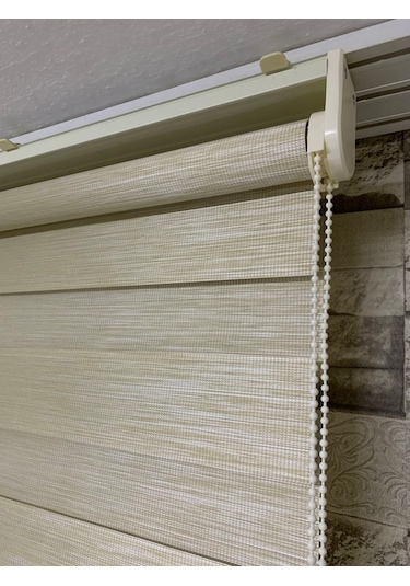 Bambu Krem Renk Zebra Perde (Etekli)