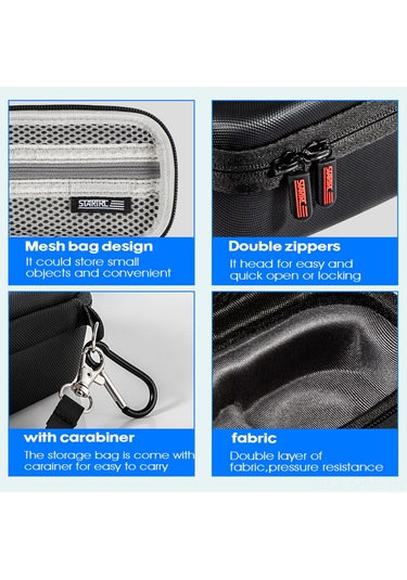 Maiyame Insta360 X3 İçin Siyah Pu Malzeme Kamera Çantası, El Kayışı Ve Dağcı Kanca İle Taşınabilir Depolama Çehresi St-1111347 Siyah