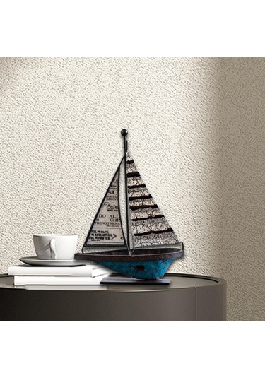 Suntek Yelkenli Tekne Dekor El Sanatları Metal Gemi 11,5x4x16cm
