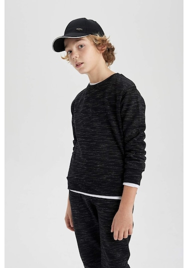 DeFacto Erkek Çocuk Bisiklet Yaka Sweatshirt C0083A823CWBK81