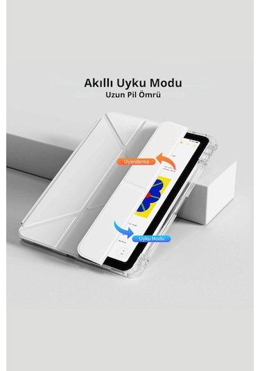 İpad 11. Nesil A16 2025 Uyumlu 10.9 İnç Kalem Bölmeli Standlı Fuchsia Tri Folding Tablet Kılıfı Tablet Kılıfı