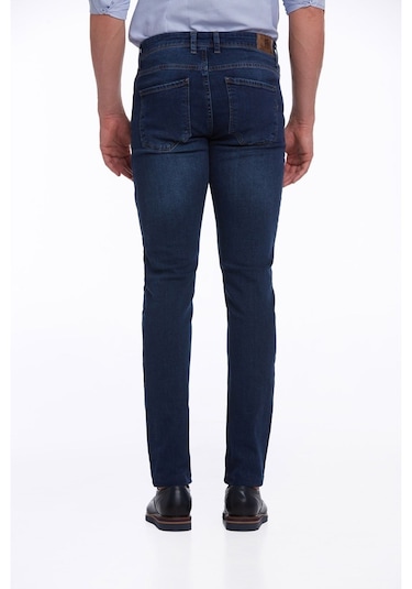 Hatemoğlu Lacivert Slim Fit Düşük Bel Düz Paça Basic Kot Pantolon Lacivert