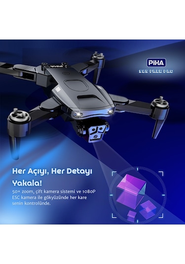 S85 Free Pro 2 Batarya, 40 Dakika Uçuş, 1080p Çift Esc Kamera, Fırçasız Motorlu Drone