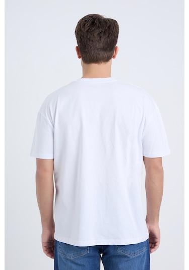 Velvoria Unisex Oversize Rıdıng Sınce Baskılı Beyaz Renk T-shirt