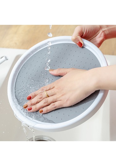 Fosenze 360 Derece Döner Tepsili Mutfak Baharat Rafı - 25cm Küçük Boy Beyaz+gri, Kaymazsız Yüzey, Çelik Toplar İle Esnek Kullanım Beyaz