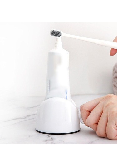 Kırmızı Banyo Aksesuarları Seti Haddeleme Diş Macunu Sıkacağı Tüp Diş Macunu Dağıtıcı Temizleyici Sıkacağı Diş Macunu Tutucu